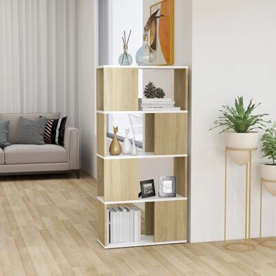 Homestoreking Bücherregal/Raumteiler 60x24x124,5 cm weiß sonoma