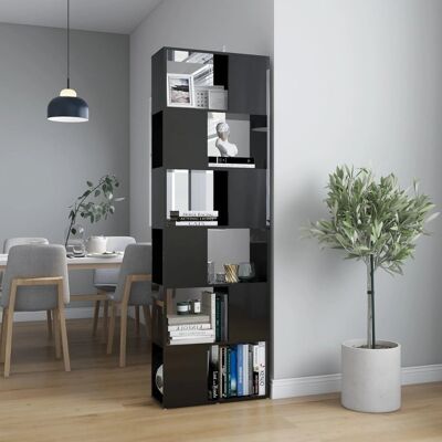 Homestoreking Bücherregal/Raumteiler 60x24x186 cm hochglänzend schwarz
