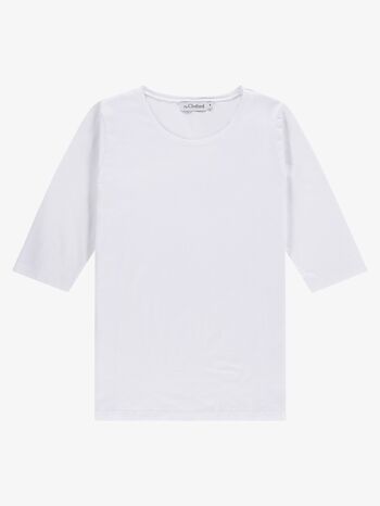 T-Shirt Femme Blanc Coton Bio Col Rond Manche 1/2 - ATLANTA 2