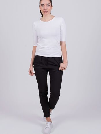T-Shirt Femme Blanc Coton Bio Col Rond Manche 1/2 - ATLANTA 4