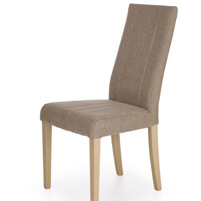 Silla de comedor Dineault gris, gris claro, color madera - marrón