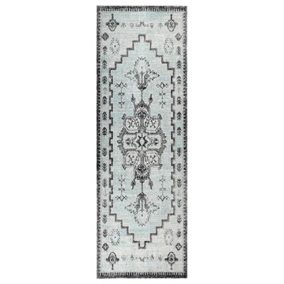 Homestoreking Alfombra exterior tejida plana 80x250 cm verde y gris