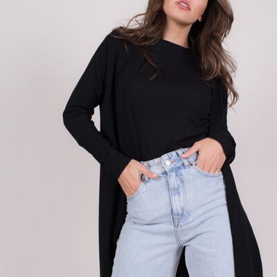 Ladies cardigan black viscose long sleeve - Rio