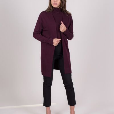 Women's cardigan bordeaux viscose long sleeves - Rio