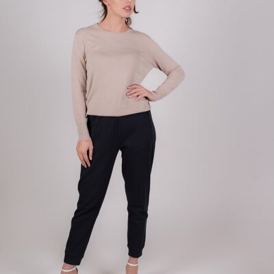 Women's sweater sand viscose round neck long sleeves - Miami