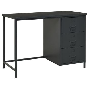 Homestoreking Bureau industriel avec tiroirs 105x52x75 cm acier 1