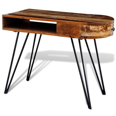 Homestoreking Desk with iron legs solid recycled wood