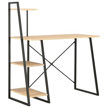 Homestoreking Bureau avec étagères 102x50x117 cm noir et chêne