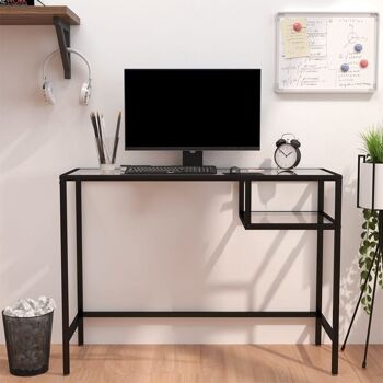 Homestoreking Bureau d'ordinateur 100x36x74 cm verre transparent