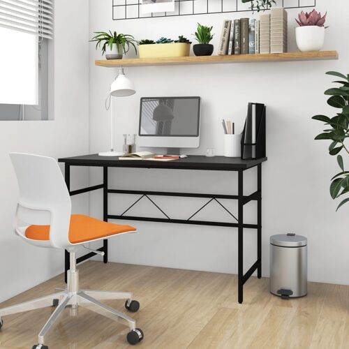 Homestoreking Computerbureau 105x55x72 cm MDF en metaal zwart 1