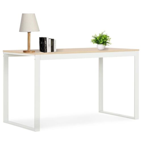 Homestoreking Computerbureau 120x60x70 cm wit en eikenkleurig 1