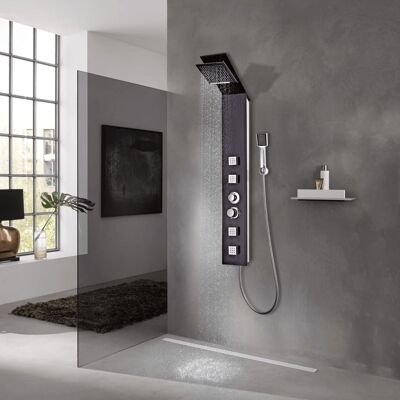 Homestoreking Shower panel system glass brown