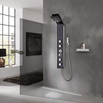 Homestoreking Système de panneaux de douche verre marron