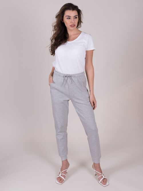 Women's sweatpants gray melange tencel - VALENCIA