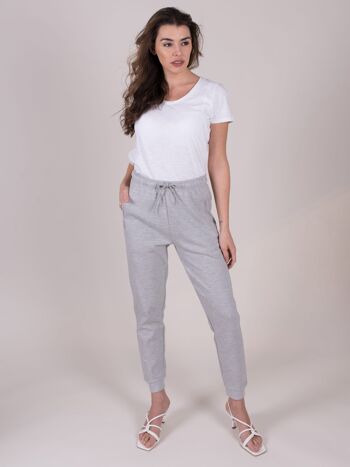 Pantalon de survêtement femme gris chiné tencel - VALENCIA 1