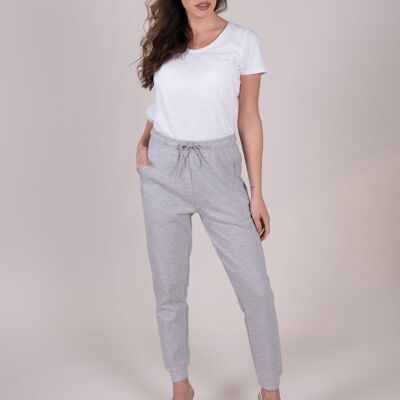 Pantalon de survêtement femme gris chiné tencel - VALENCIA
