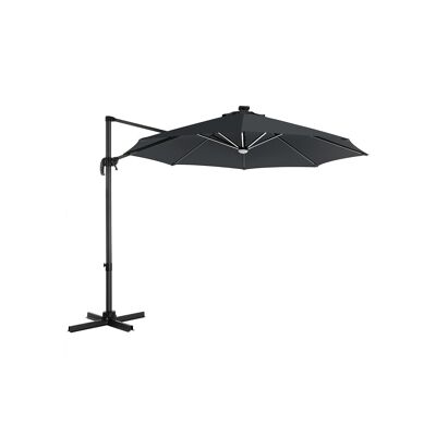 Parasol with LED lighting gray