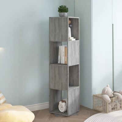 Homestoreking Revolving cabinet 34.5x34.5x147.5 cm chipboard concrete gr