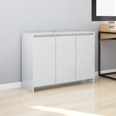 Homestoreking Buffet 102x33x75 cm aggloméré blanc brillant