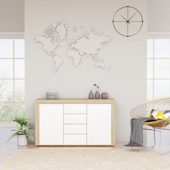 Homestoreking Buffet 120x36x69 cm aggloméré blanc et sonoma e