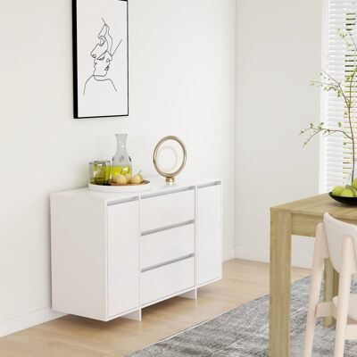 Homestoreking Sideboard with 3 drawers 120x41x75 cm chipboard white