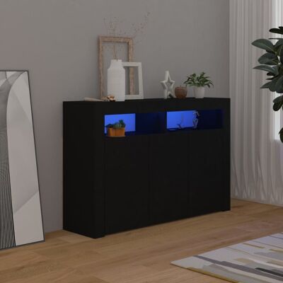 Homestoreking Sideboard mit LED-Beleuchtung 115,5x30x75 cm schwarz