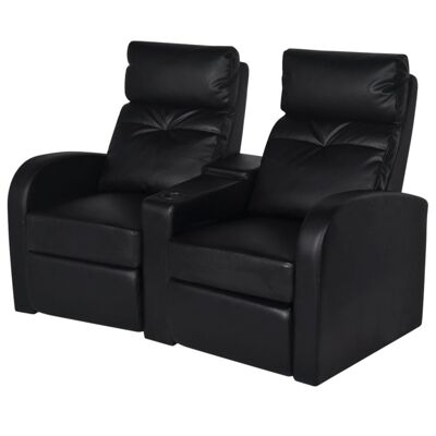 Homestoreking Double relax armchair with artificial leather center backrest 2