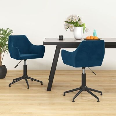 Homestoreking Dining room chair swivel velvet blue 26