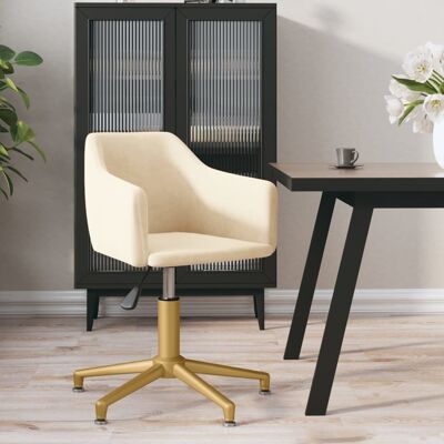 Homestoreking Silla de comedor giratoria terciopelo color crema 50