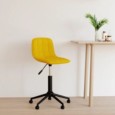 Homestoreking Dining room chair swivel velvet yellow 1
