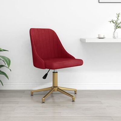 Homestoreking Silla de comedor giratoria terciopelo vino rojo 50