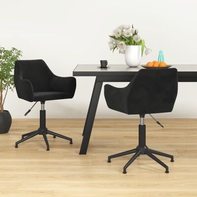 Homestoreking Silla de comedor giratoria terciopelo negro 28