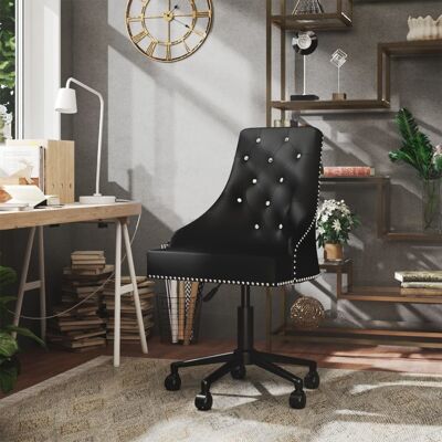 Homestoreking Dining room chair swivel velvet black 36