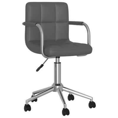 Homestoreking Chaise de salle à manger rotative cuir artificiel gris 6
