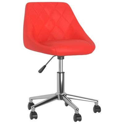 Homestoreking Silla de comedor giratoria de cuero artificial rojo 9