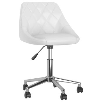 Homestoreking Chaise de salle à manger rotative cuir artificiel blanc 7