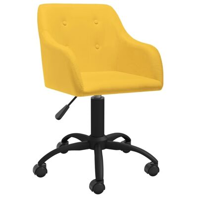 Homestoreking Chaise de salle à manger rotative tissu jaune 12