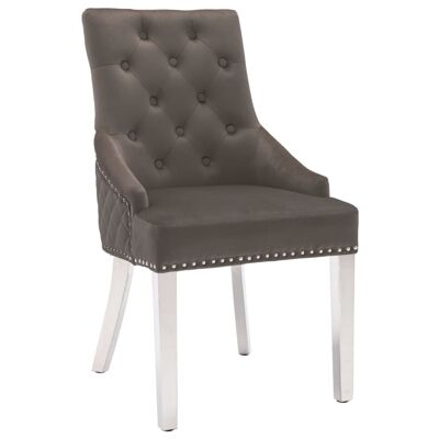 Homestoreking Dining room chair velvet dark gray 5