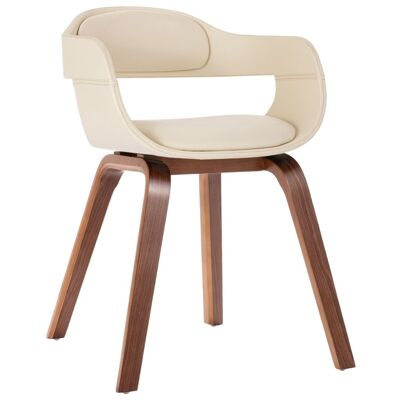 Homestoreking Dining room chair bent wood and artificial leather white