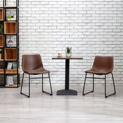 Homestoreking Dining room chair imitation leather light brown