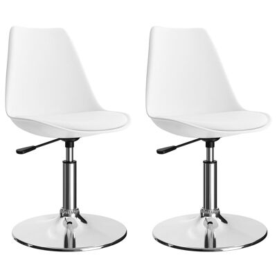 Homestoreking Dining room chairs 2 pcs rotatable artificial leather white 1
