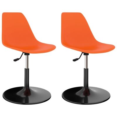 Homestoreking Dining room chairs 2 pcs rotatable PP orange