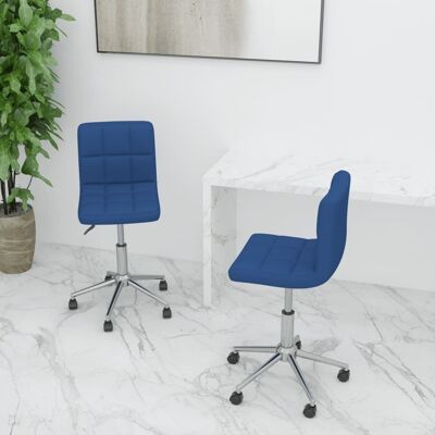 Homestoreking Sillas comedor 2 uds tela giratoria azul 8