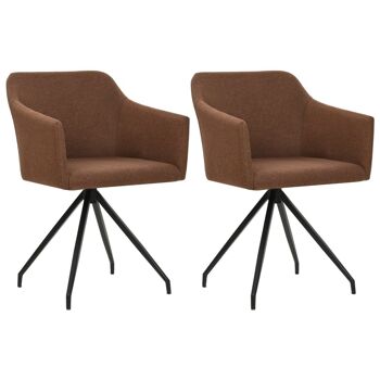 Homestoreking Chaises de salle à manger 2 pcs tissu rotatif marron 7