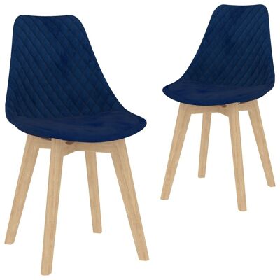 Homestoreking Eetkamerstoelen 2 st fluweel blauw 17