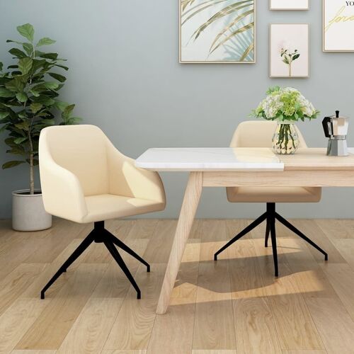 Homestoreking Eetkamerstoelen 2 st fluweel crèmekleurig 3