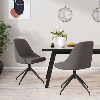 Homestoreking Chaises de salle à manger 2 pcs velours gris foncé 8