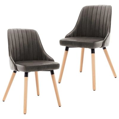 Homestoreking Chaises de salle à manger 2 pcs velours gris foncé 18