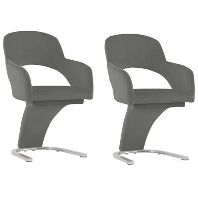 Homestoreking Eetkamerstoelen 2 st fluweel grijs 2