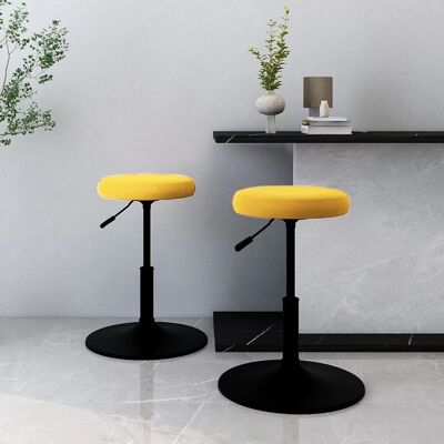 Homestoreking Eetkamerstoelen 2 st fluweel mosterdgeel 7